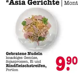 Edeka Gebratene nudeln mit knackigem gemüse, sojasprossen, ei und rindfleischstreifen Angebot