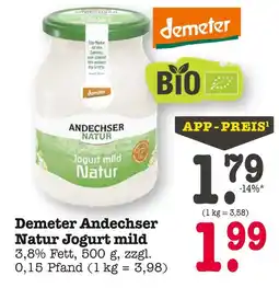 Edeka Demeter andechser natur joghurt mild Angebot