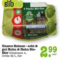 Edeka Unsere heimat huhn & hahn bio-eier Angebot