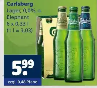 Getränkewelt Carlsberg lager, 0,0% o. elephant Angebot