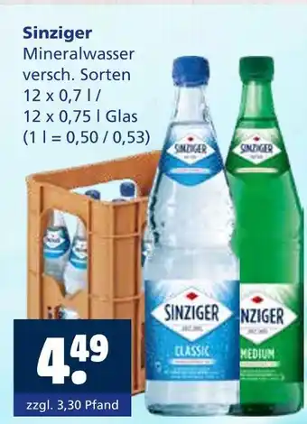 Getränkewelt Sinziger mineralwasser Angebot