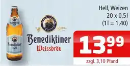 Getränke Oase Benediktiner weissbräu hell, weizen Angebot