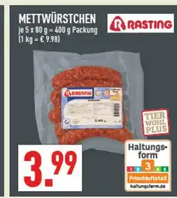 Marktkauf Rasting mettwürstchen Angebot