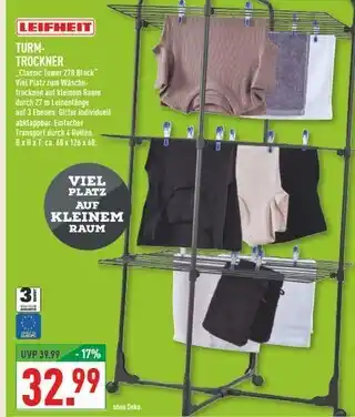 Marktkauf Leifheit classic tower 270 black Angebot