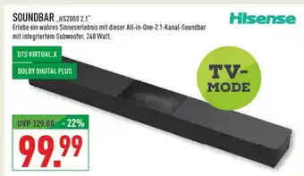 Marktkauf Hisense soundbar hs2000 2.1 Angebot
