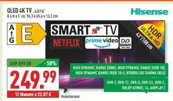Marktkauf Hisense qled 4k tv 43e70 Angebot