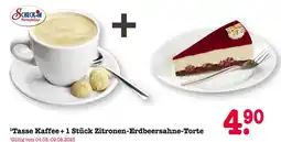 E-Center 1tasse kaffee + 1 stück zitronen-erdbeersahne-torte Angebot