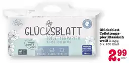 E-Center Glücksblatt toilettenpapier klassisch weiß Angebot