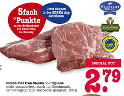 E-Center Scotch beef scotch flat iron steaks oder spieße Angebot