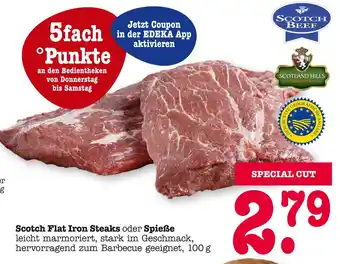E-Center Scotch beef scotch flat iron steaks oder spieße Angebot