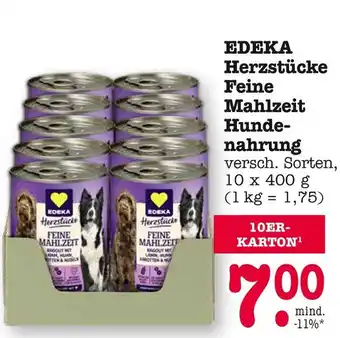 E-Center Edeka herzstücke feine mahlzeit hundenahrung Angebot