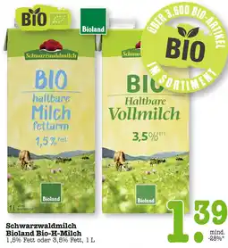E-Center Schwarzwaldmilch bio haltbare milch fettarm Angebot