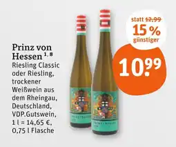 tegut Prinz von hessen riesling classic Angebot