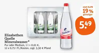 tegut Elisabethen quelle mineralwasser pur Angebot