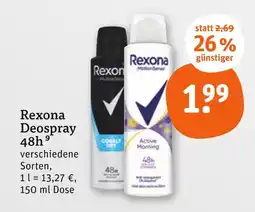 tegut Rexona deospray 48h cobalt dry Angebot