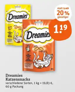 tegut Dreamies dreamies katzensnacks Angebot