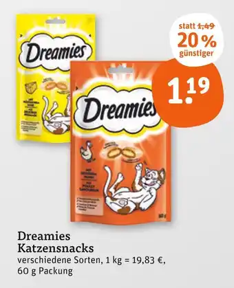 tegut Dreamies dreamies katzensnacks Angebot