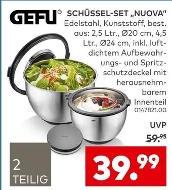 porta Gefu schüssel-set 'nuova' Angebot