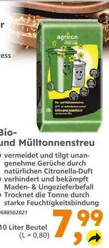 Globus Baumarkt Agricon bio- und mülltonnenstreu Angebot