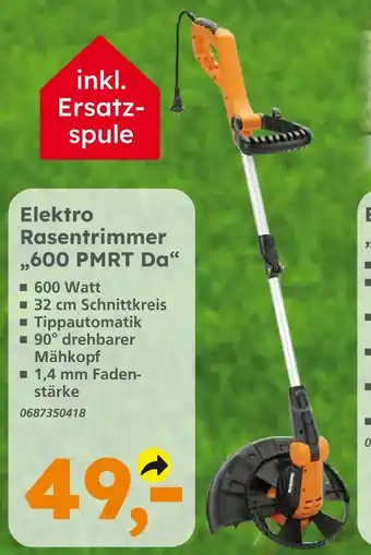 Globus Baumarkt Elektro rasentrimmer 600 pmrt da Angebot