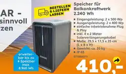 Globus Baumarkt Speicher für balkonkraftwerk Angebot
