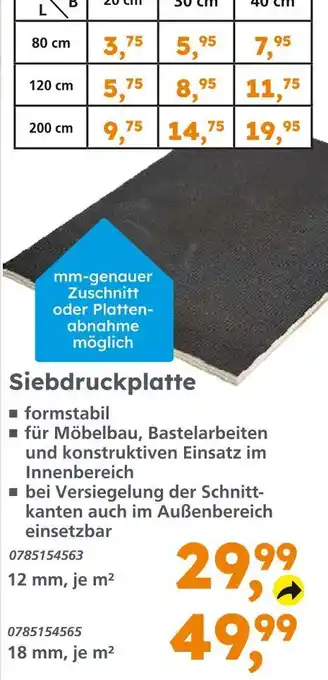 Globus Baumarkt Siebdruckplatte Angebot