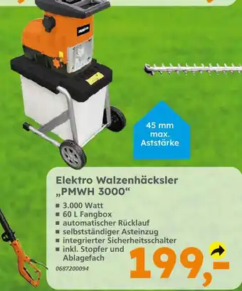 Globus Baumarkt Elektro walzenhäcksler pmwh 3000 Angebot
