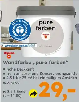Globus Baumarkt Alpina wandfarbe pure farben Angebot