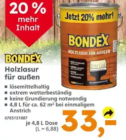 Globus Baumarkt Bondex holzlasur für außen Angebot