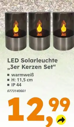 Globus Baumarkt Led solarleuchte 3er kerzen set Angebot