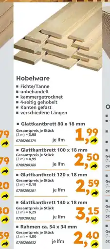 Globus Baumarkt Glattkantbrett 80 x 18 mm Angebot