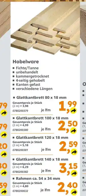 Globus Baumarkt Glattkantbrett 80 x 18 mm Angebot