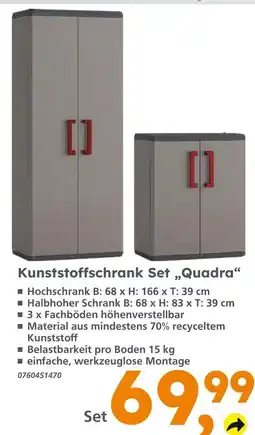 Globus Baumarkt Kunststoffschrank set 'quadra' - hochschrank Angebot