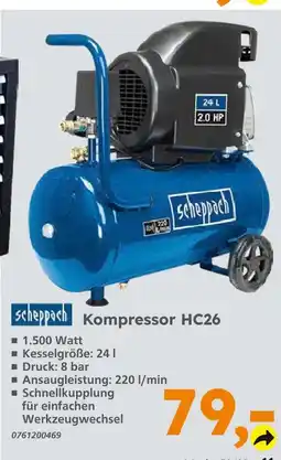 Globus Baumarkt Scheppach kompressor hc26 Angebot