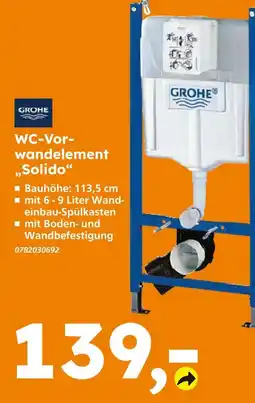 Globus Baumarkt Grohe wc-vorwandelement solido Angebot