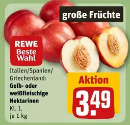 REWE Rewe beste wahl gelb- oder weißfleischige nektarinen Angebot