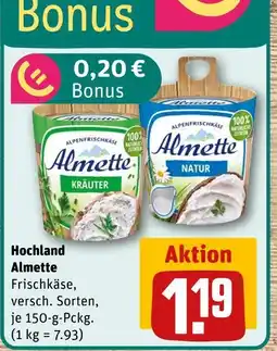 REWE Hochland almette frischkäse Angebot