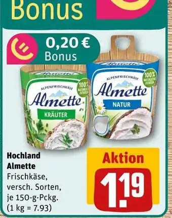 REWE Hochland almette frischkäse Angebot