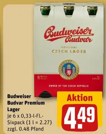REWE Budweiser budvar premium lager Angebot