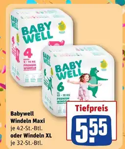 REWE Babywell windeln maxi oder windeln xl Angebot
