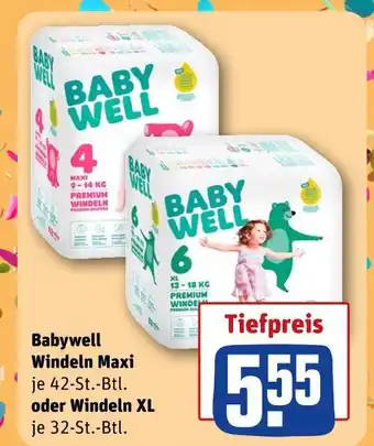 REWE Babywell windeln maxi oder windeln xl Angebot
