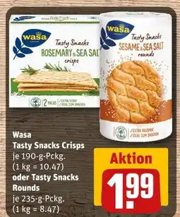 REWE Wasa tasty snacks crisps oder tasty snacks rounds Angebot
