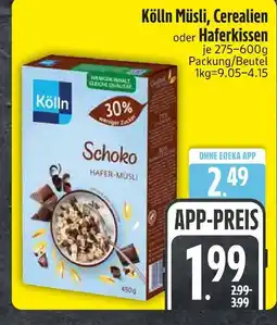 Edeka Kölln müsli, cerealien oder haferkissen Angebot