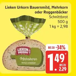 Marktkauf Lieken urkorn bauernmild schnittbrot Angebot