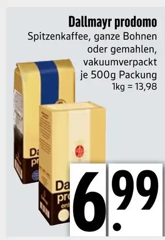 Edeka Dallmayr prodomo spitzenkaffee Angebot