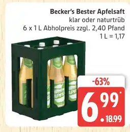 Marktkauf Becker's bester apfelsaft klar Angebot