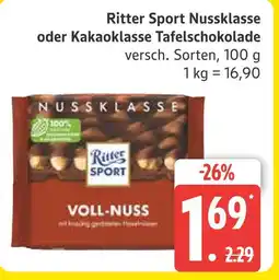 Marktkauf Ritter sport nussklasse tafelschokolade Angebot