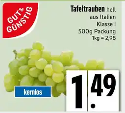 Edeka Gut & günstig tafeltrauben hell kernlos Angebot