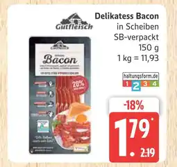 Marktkauf Gutfleisch delikatess bacon Angebot