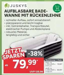 Marktkauf Juskys aufblasbare badewanne mit rückenlehne, klein Angebot
